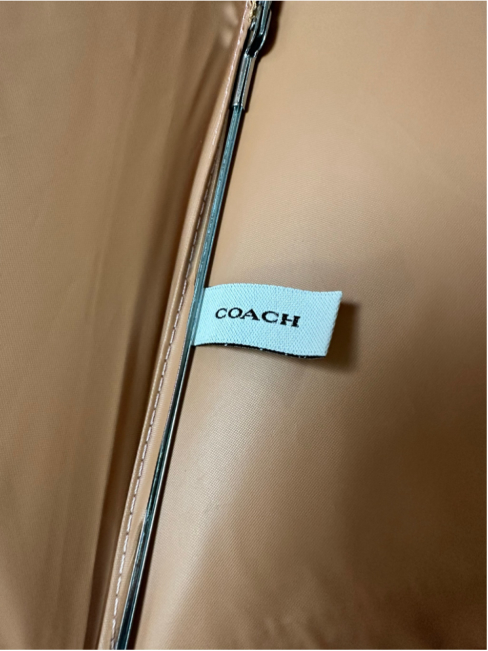 Coach CEF88 Pink Tan Signature UV Mini Umbrella 99% UV Protection Compact - Picture 7 of 9